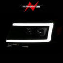 ANZO 2004-2008 Ford  F-150 Projector Headlights w/ Light Bar Black Housing-3