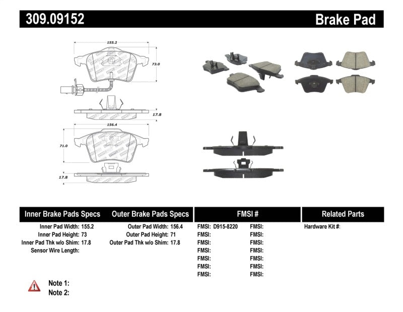 StopTech Performance 07-09 Mazda 3 Front Brake Pads - 0