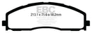 EBC 13+ Ford F250 (inc Super Duty) 6.2 (2WD) Extra Duty Front Brake Pads-2