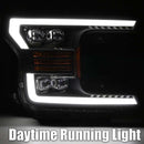 AlphaRex 18-19 Ford F-150 NOVA LED Projector Headlights Plank Style Chrome w/ActivLight/Seq Signal-2