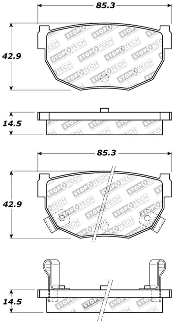 StopTech Performance 89-98 240SX Rear Brake Pads - 0