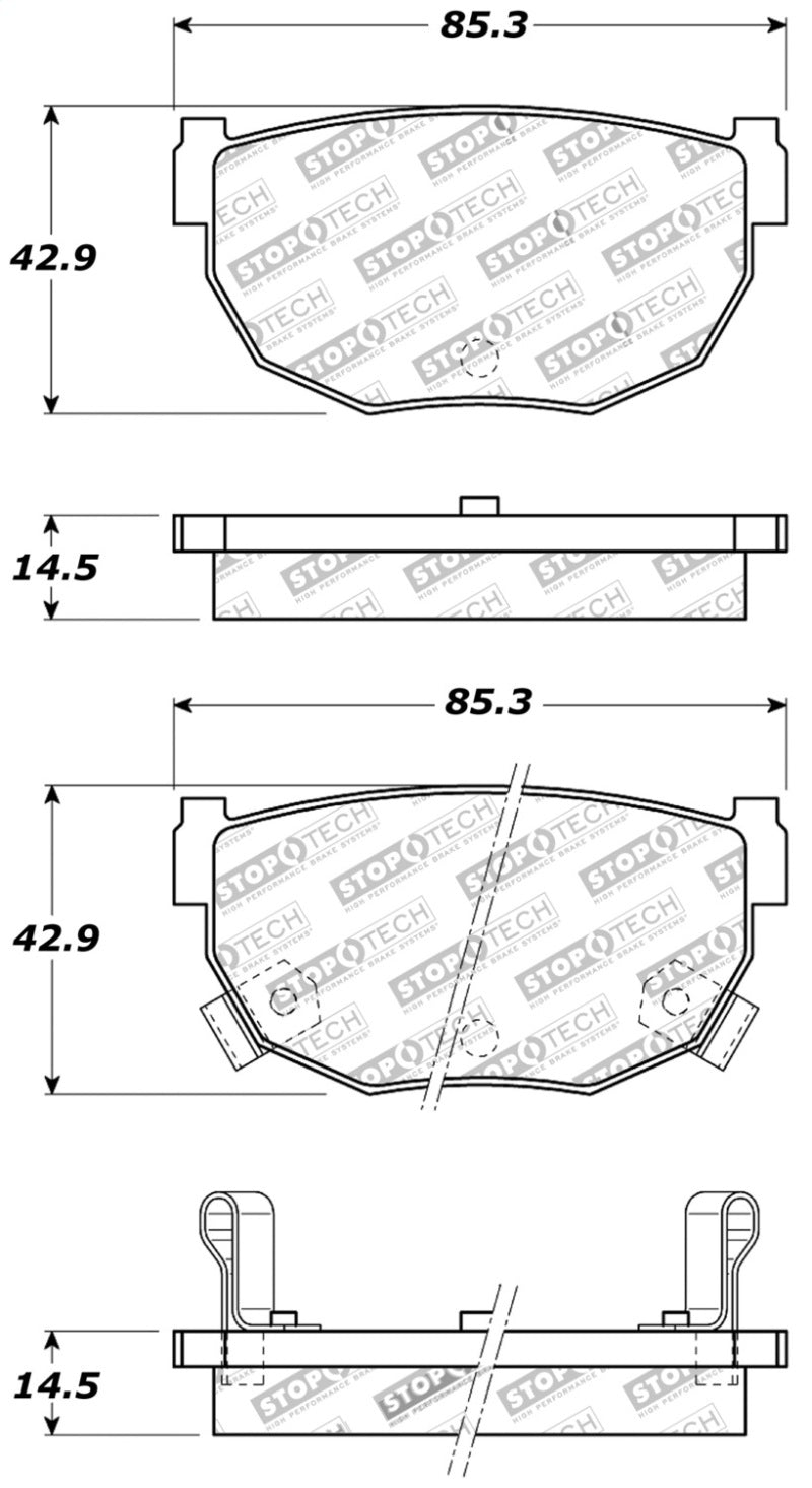 StopTech Performance 89-98 240SX Rear Brake Pads - 0