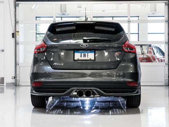 AWE Tuning Ford Focus ST Touring Edition Cat-Back Exhaust - Resonated - Chrome Silver Tips