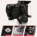 ANZO 2009-2013 Ford F-150 Projector Light Bar G4 Switchback Headlights Black Amber-5