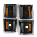 ANZO 1994-1998 Chevrolet Blazer Corner Lights Black Housing Clear Lens w/ Amber Reflector-2