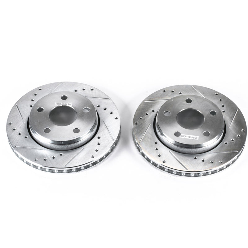 Power Stop 07-17 Jeep Wrangler Front Evolution Drilled & Slotted Rotors - Pair - 0