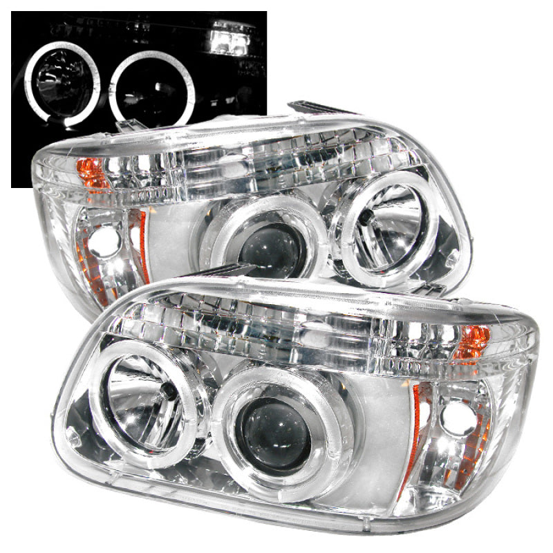 Spyder Ford Explorer 95-01 1PC Projector Headlights LED Halo Chrm PRO-YD-FEXP95-HL-1PC-C - 0