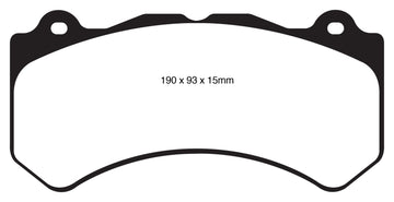 EBC 16+ Cadillac ATS-V 3.6 Twin Turbo Yellowstuff Front Brake Pads