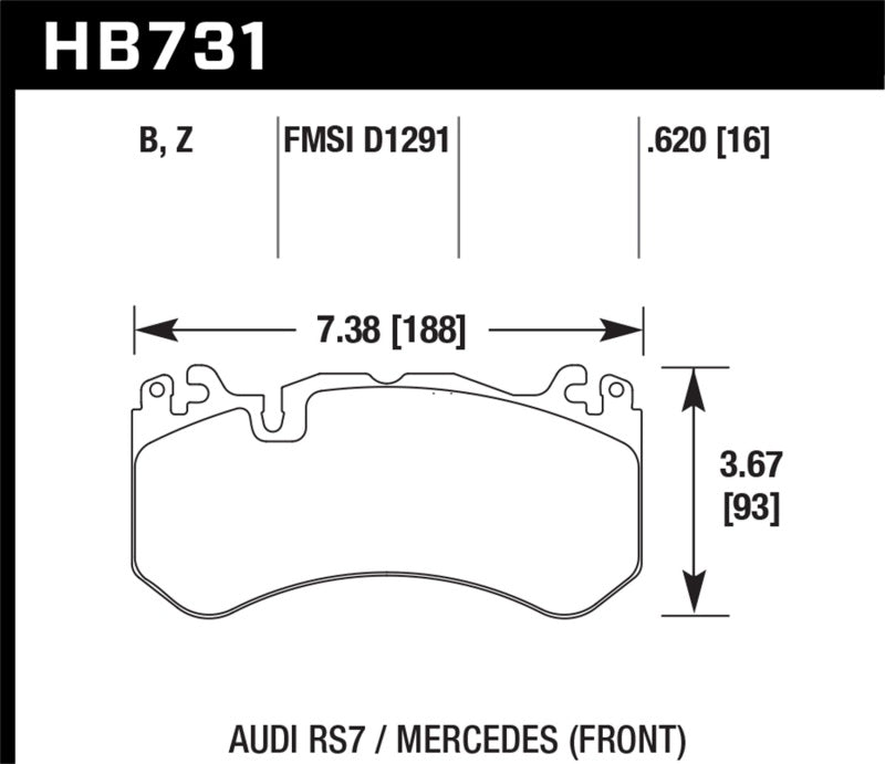 Hawk 15-17 Audi RS7 / 14-15 Mercedes G63 AMG / SL63 AMG HPS 5.0 Street Front Brake Pads - 0