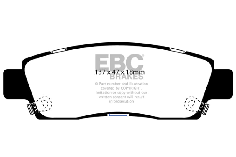 EBC 07+ Buick Enclave 3.6 Yellowstuff Rear Brake Pads - 0