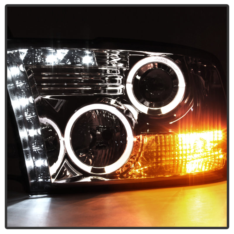 Spyder Dodge Ram 1500 09-14 10-14 Projector Headlights Halogen- LED Halo LED- Smke PRO-YD-DR09-HL-SM