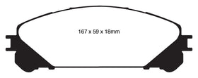 EBC 10+ Lexus RX350 3.5 (Japan) Greenstuff Front Brake Pads