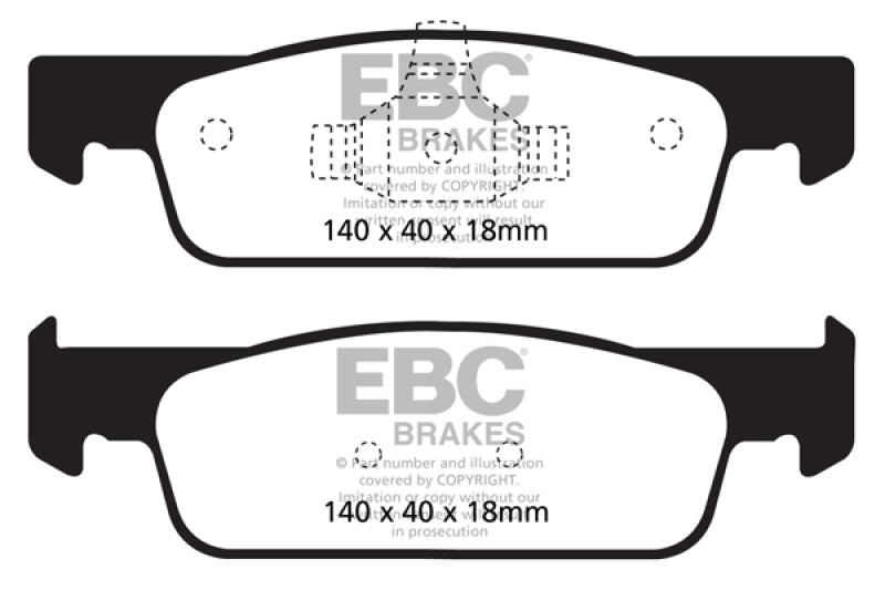 EBC 2016-2017 Smart Fortwo 0.9L Turbo Yellowstuff Front Brake Pads - 0