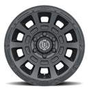ICON Thrust 17x8.5 6x5.5 0mm Offset 4.75in BS Satin Black Wheel-2