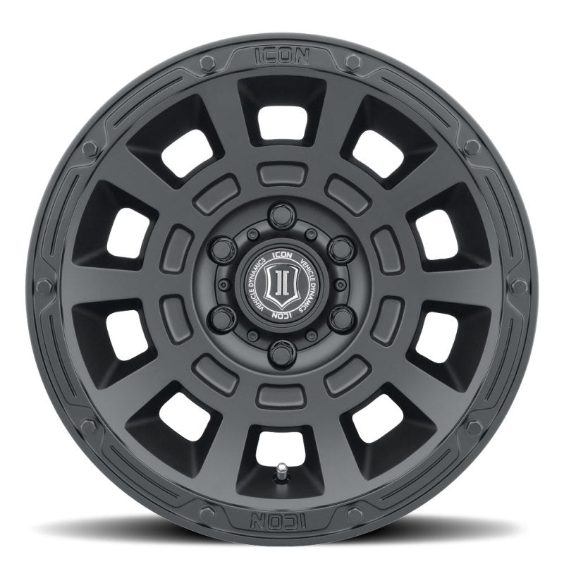 ICON Thrust 17x8.5 6x5.5 0mm Offset 4.75in BS Satin Black Wheel - 0