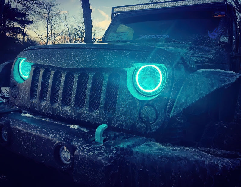 Oracle 7in High Powered LED Headlights - Black Bezel - ColorSHIFT 2.0