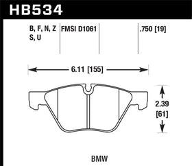 Hawk 08-12 BMW 128i /06 325i/325Xi /07 328i/328Xi /06 330i/330Xi Front HT-10 Race Brake Pads - 0
