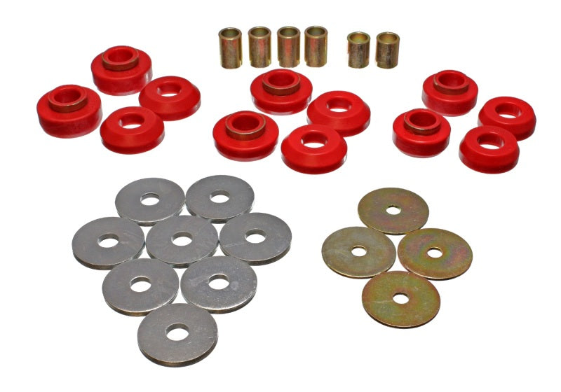 Energy Suspension 75-79 Chevrolet Nova / Chevy II Red Body Mount Set - 0