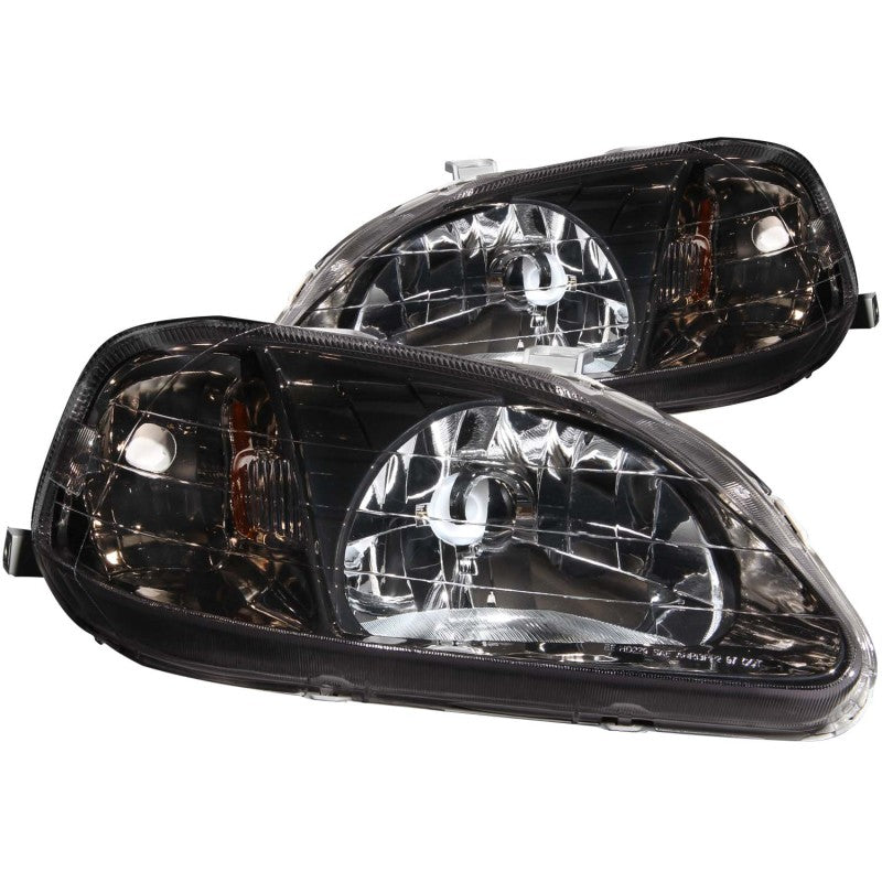 ANZO 1999-2000 Honda Civic Crystal Headlights Gun-Metal Gray - 0