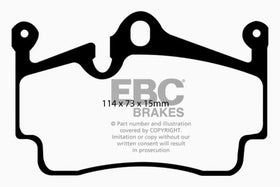 EBC 04-08 Porsche Boxster (Cast Iron Rotors only) 2.7 Yellowstuff Rear Brake Pads
