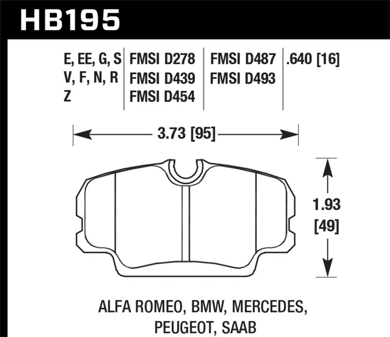 Hawk BMW 3 Series / Mercedes Benz 190 Series / Saab 900/9000 DTC-60 Race Front Brake Pads - 0