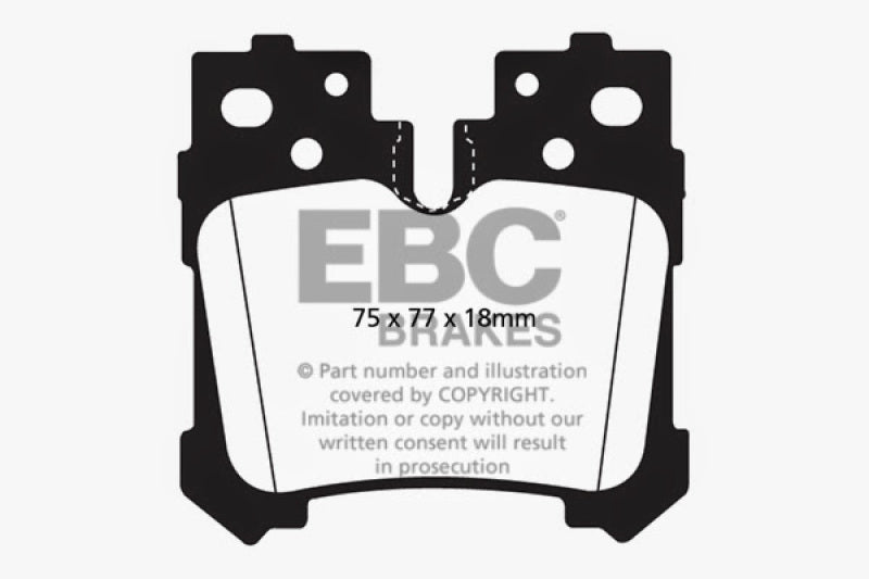 EBC 07+ Lexus LS460 4.6 Redstuff Rear Brake Pads - 0