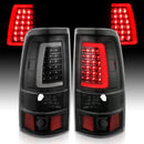 ANZO 2003-2006 Chevy Silverado 1500 LED Taillights Plank Style Black w/Clear Lens-4