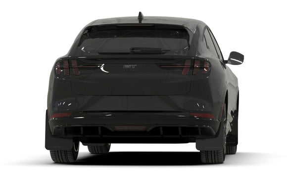 Rally Armor 21-26 Ford Mustang Mach-E/GT/Rally Black UR Mud Flap w/Metallic Black Logo