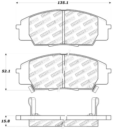 StopTech Performance 00-09 S2000/06+ Civic Si/02-06 RSX-S (non base) Front Brake Pads - 0