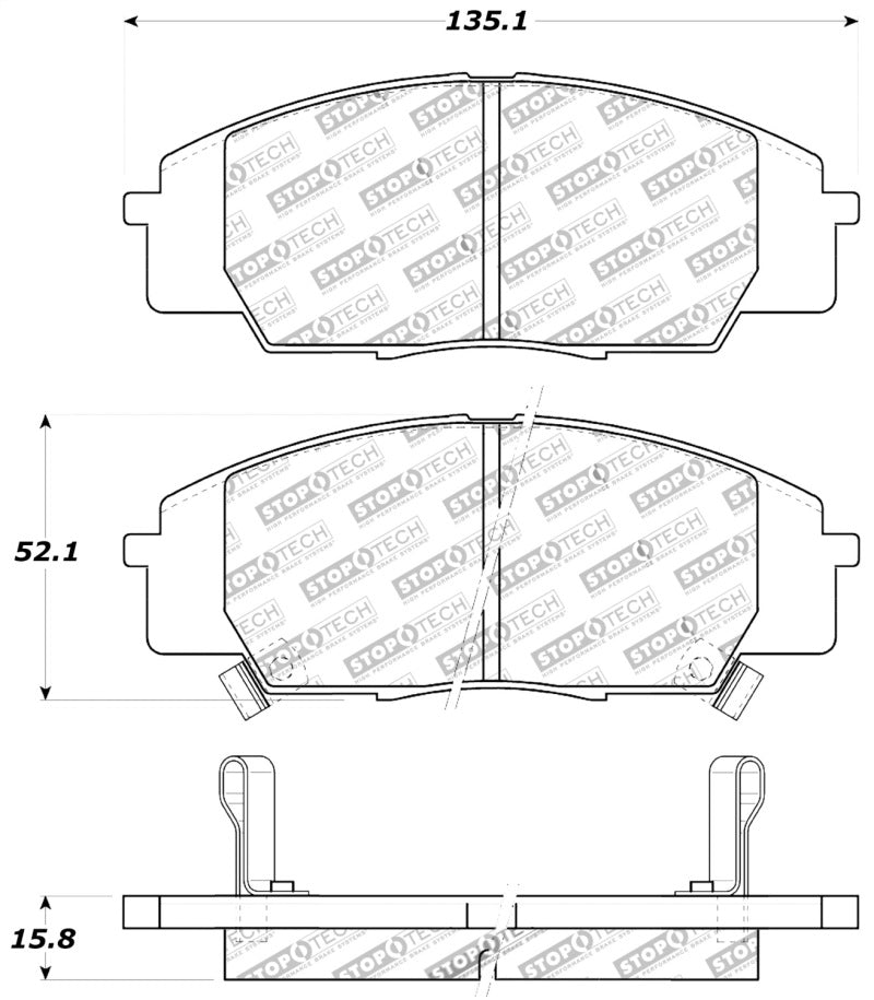 StopTech Performance 00-09 S2000/06+ Civic Si/02-06 RSX-S (non base) Front Brake Pads - 0