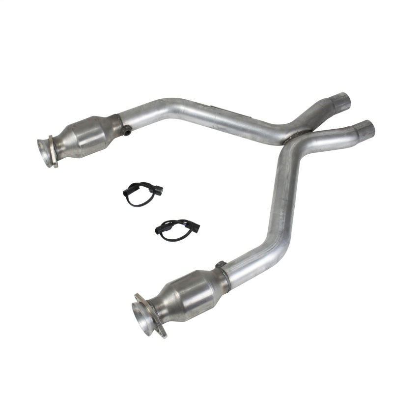 BBK 11-14 Mustang 3.7 V6 Short Mid X Pipe With Catalytic Converters 2-1/2 For BBK Long Tube Headers - 0