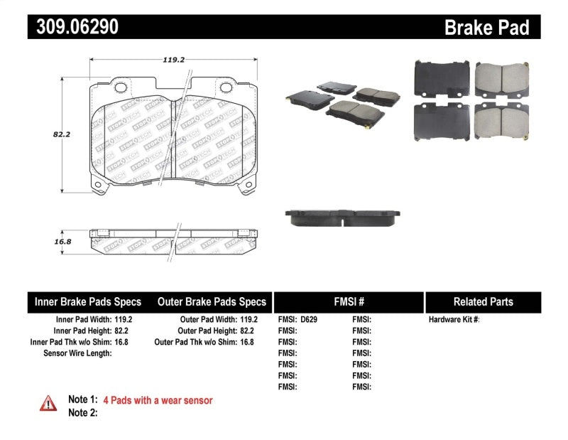 StopTech Performance 5/93-98 Toyota Supra Turbo Front Brake Pads - 0