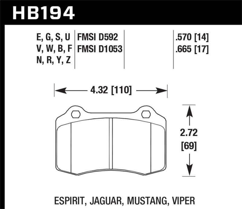 Hawk 2010 Camaro SS HPS Street Rear Brake Pads - 0