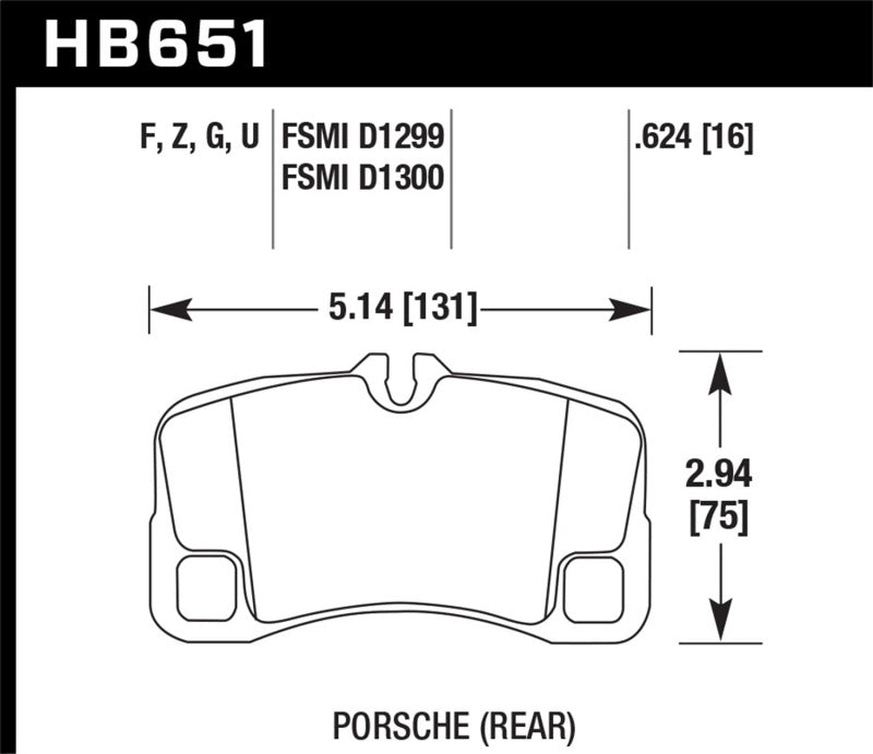 Hawk 07-08 Porsche 911 Turbo/911 GT3/911 GT3 CUP Rear HPS Street Brake Pads - 0