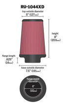 K&N Universal Clamp-On Air Filter 6in FLG / 7-1/2in B / 5in T / 8in H-3