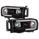 Spyder 02-05 Dodge Ram 1500 Light Bar Projector Headlights - Black (PRO-YD-DR02V2-LB-BK)-1