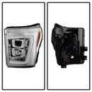 Spyder 11-16 Ford F-250/F-350 V2 Projector Headlights - Light Bar DRL - Chrome PRO-YD-FS11V2-LB-C-8