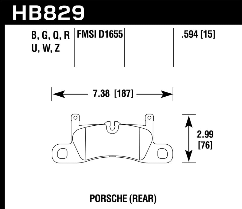 Hawk 12-17 Porsche 911 Performance Ceramic Street Rear Brake Pads - 0