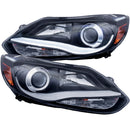 ANZO 2012-2014 Ford Focus Projector Headlights w/ Plank Style Design Black-1