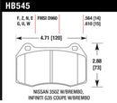 Hawk 03-07 G35/350z w/ Brembo HP+ Street Front Brake Pads-1