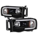 Spyder 02-05 Dodge Ram 1500 Light Bar Projector Headlights - Black (PRO-YD-DR02V2-LB-BK)-2