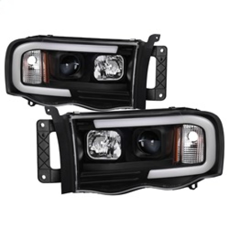 Spyder 02-05 Dodge Ram 1500 Light Bar Projector Headlights - Black (PRO-YD-DR02V2-LB-BK) - 0