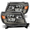 AlphaRex 05-11 Toyota Tacoma LUXX Crystal Headlights Plank Style Alpha Black w/Activation Light/DRL-1