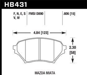 Hawk 04-05 Mazda Miata DTC-60 Motorsports Front Brake Pads - 0