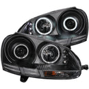 ANZO 2006-2009 Volkswagen Rabbit Projector Headlights w/ Halo Black (CCFL)-2
