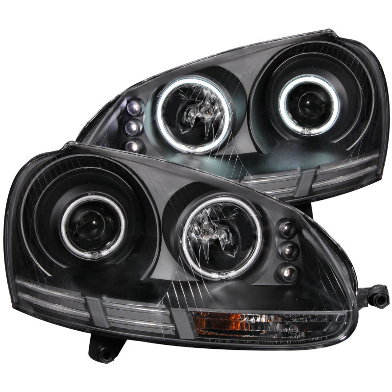 ANZO 2006-2009 Volkswagen Rabbit Projector Headlights w/ Halo Black (CCFL) - 0