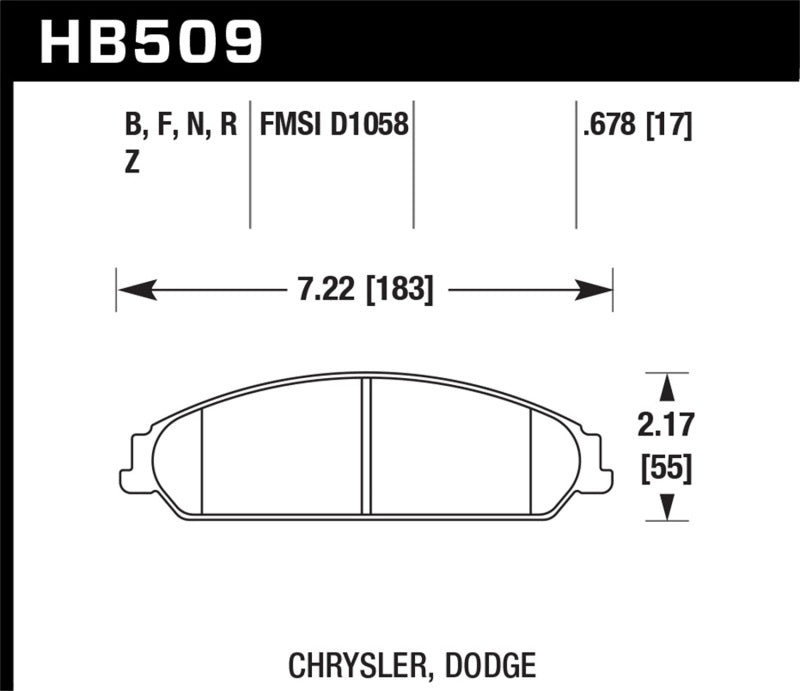 Hawk 05 Chrysler 300C w/ Perf. and HD Suspension HPS Street Front Brake Pads - 0