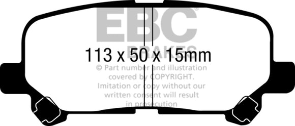 EBC 07-13 Acura MDX 3.7 Greenstuff Rear Brake Pads (For 12.6in. Rotors)