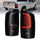 ANZO 2002-2006 Dodge  Ram 1500 LED Tail Lights w/ Light Bar Black Housing Smoke Lens-1