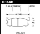 Hawk 03-05 Miata w/ Sport Suspension Blue 9012 Race Rear Brake Pads D1002-2